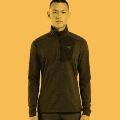 Arc'teryx Men's Rho LT Zip Neck - Black -Brokedown Palace Shop ARcteryx AW22 MensRhoLT Black 03