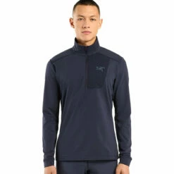Arc'teryx Men's Rho LT Zip Neck - Black Sapphire 9 Arc'teryx Men's Rho LT Zip Neck - Black Sapphire -Brokedown Palace Shop ARcteryx AW22 MensRhoLT BlackSapphire 03