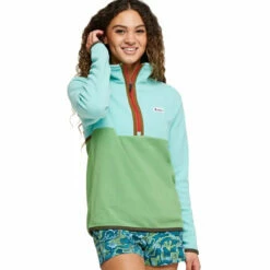 Cotopaxi Women's Amado Fleece Pullover - Sea Glass & Kelp -Brokedown Palace Shop Cotopaxi AW23 WsAmadoFleece SeaGlass 03