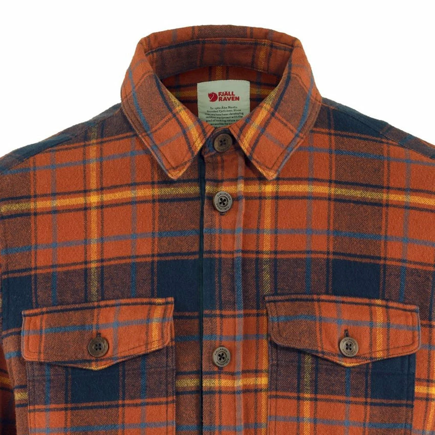 FJÄLLRÄVEN Men's Övik Lite Padded Shirt - Autumn Leaf / Dark Navy 4 FJÄLLRÄVEN Men's Övik Lite Padded Shirt - Autumn Leaf / Dark Navy - Image 2