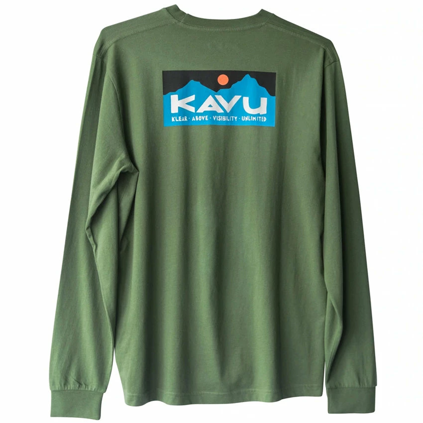 KAVU Men's L/S Etch Art T-Shirt - Green 3 KAVU Men's L/S Etch Art T-Shirt - Green