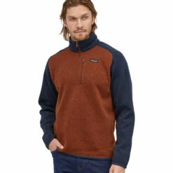 Patagonia Men's Better Sweater 1/4 Zip - Barn Red W/New Navy -Brokedown Palace Shop Patagonia 14BetterSweater BarnRed 03