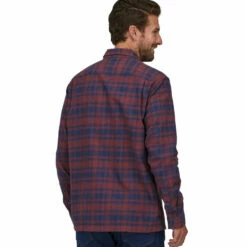 Patagonia Men's L/S Organic Cotton Fjord Flannel Shirt - Connected Lines: Sequoia Red -Brokedown Palace Shop Patagonia AW22 MsFjordFlannel CLSequoiaRed 04