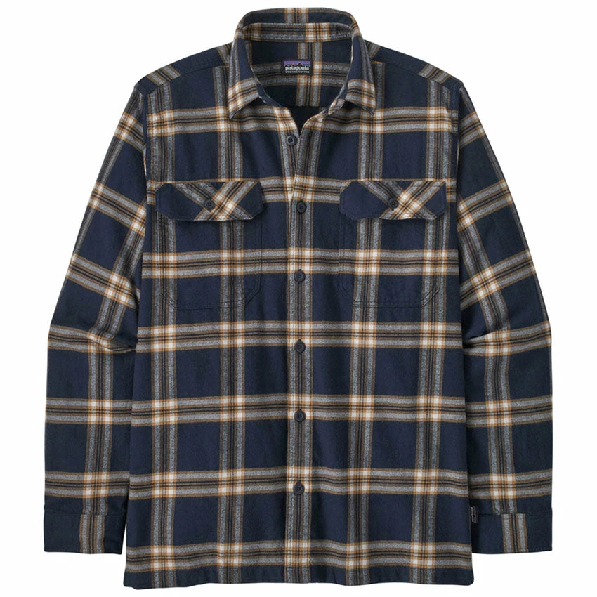 Patagonia Men's L/S Organic Cotton Fjord Flannel Shirt - North Line: New Navy 3 Patagonia Men's L/S Organic Cotton Fjord Flannel Shirt - North Line: New Navy