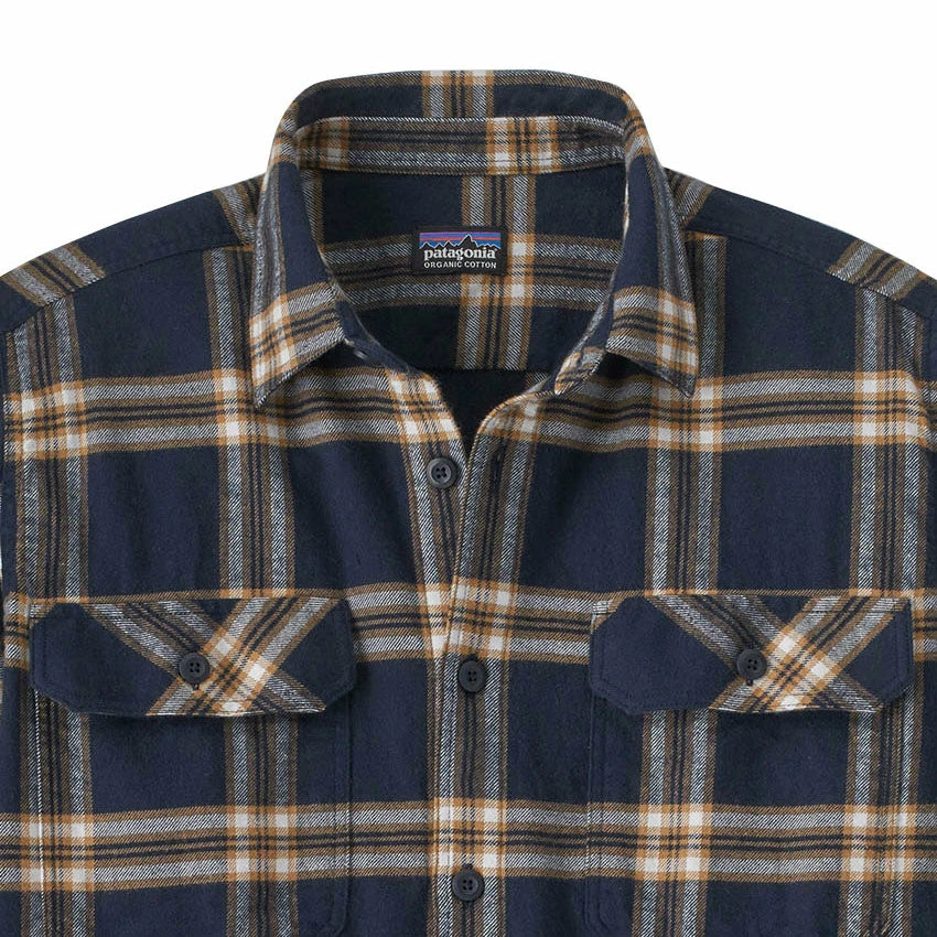 Patagonia Men's L/S Organic Cotton Fjord Flannel Shirt - North Line: New Navy 4 Patagonia Men's L/S Organic Cotton Fjord Flannel Shirt - North Line: New Navy - Image 2