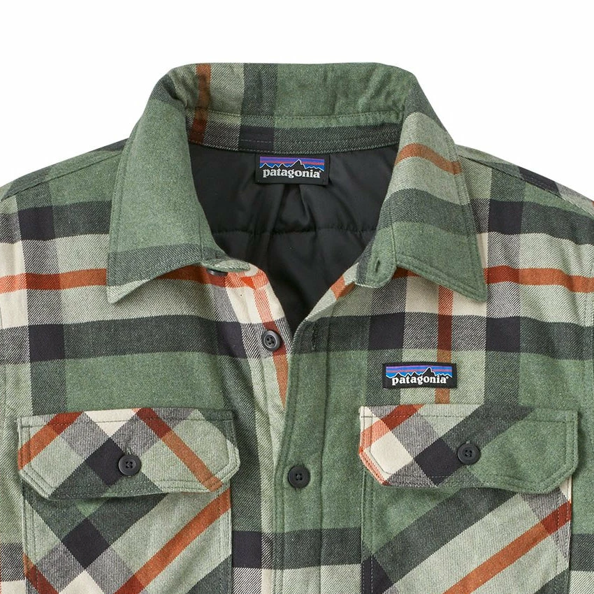 Patagonia Men's Insulated Organic Cotton MW Fjord Flannel Shirt - Forestry: Hemlock Green 4 Patagonia Men's Insulated Organic Cotton MW Fjord Flannel Shirt - Forestry: Hemlock Green - Image 2