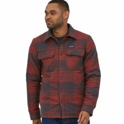 Patagonia Men's Insulated Organic Cotton MW Fjord Flannel Shirt - Live Oak: Sequoia Red -Brokedown Palace Shop Patagonia AW22 MsInsulatedFjordFlannel LiveOakRed 03