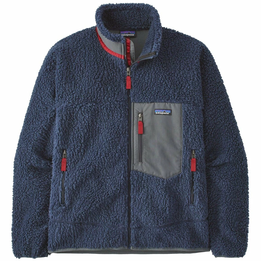 Patagonia Men's Classic Retro-X Jacket - New Navy W/Wax Red 3 Patagonia Men's Classic Retro-X Jacket - New Navy W/Wax Red