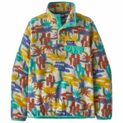 Patagonia Women's LW Synchilla Snap-T Fleece Pullover - Tree Connection Big: Fresh Teal