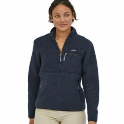 Patagonia Women's Retro Pile Marsupial Pullover - New Navy -Brokedown Palace Shop Patagonia AW22 WsMarsupialPullover NewNavy 03