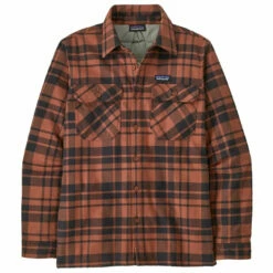 Patagonia Men's Insulated Organic Cotton MW Fjord Flannel Shirt - Ice Caps: Burl Red