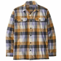 Patagonia Men's L/S Organic Cotton Fjord Flannel Shirt - Guides: Dried Mango