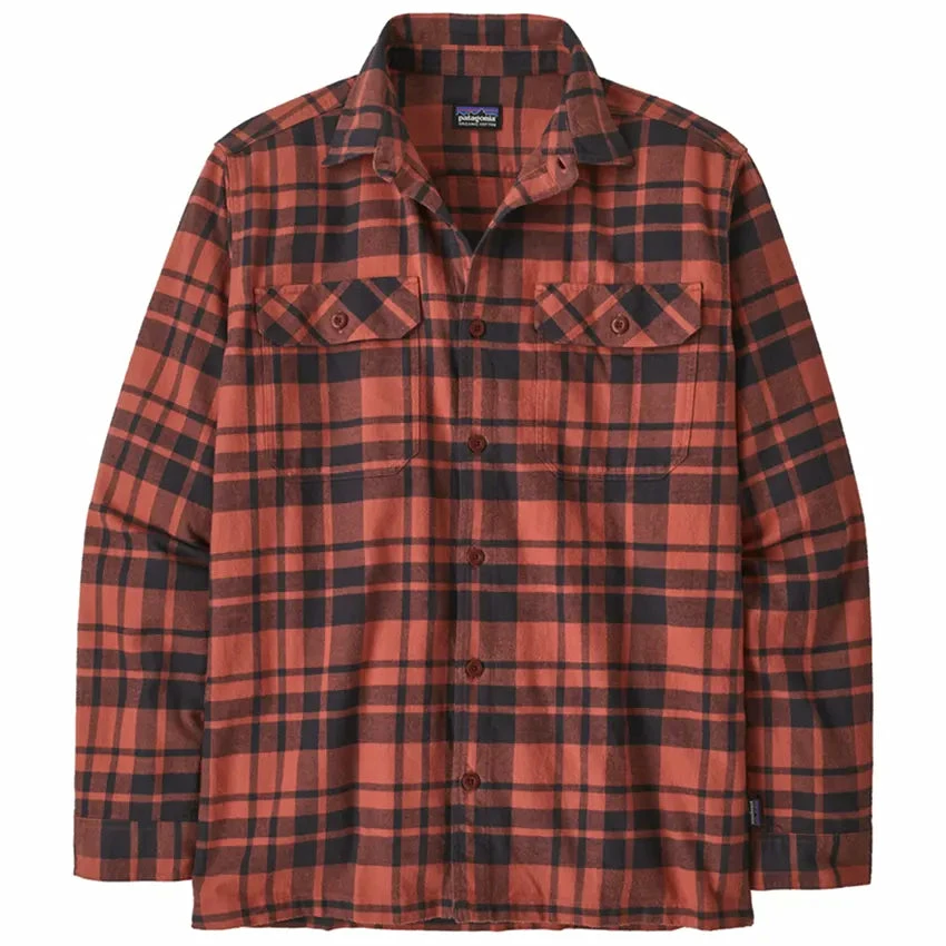 Patagonia Men's L/S Organic Cotton Fjord Flannel Shirt - Ice Caps: Burl Red 3 Patagonia Men's L/S Organic Cotton Fjord Flannel Shirt - Ice Caps: Burl Red