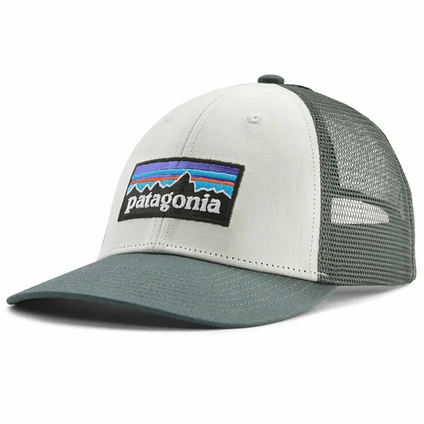 Patagonia P-6 Logo LoPro Trucker Hat - White W/Nouveau Green 3 Patagonia P-6 Logo LoPro Trucker Hat - White W/Nouveau Green