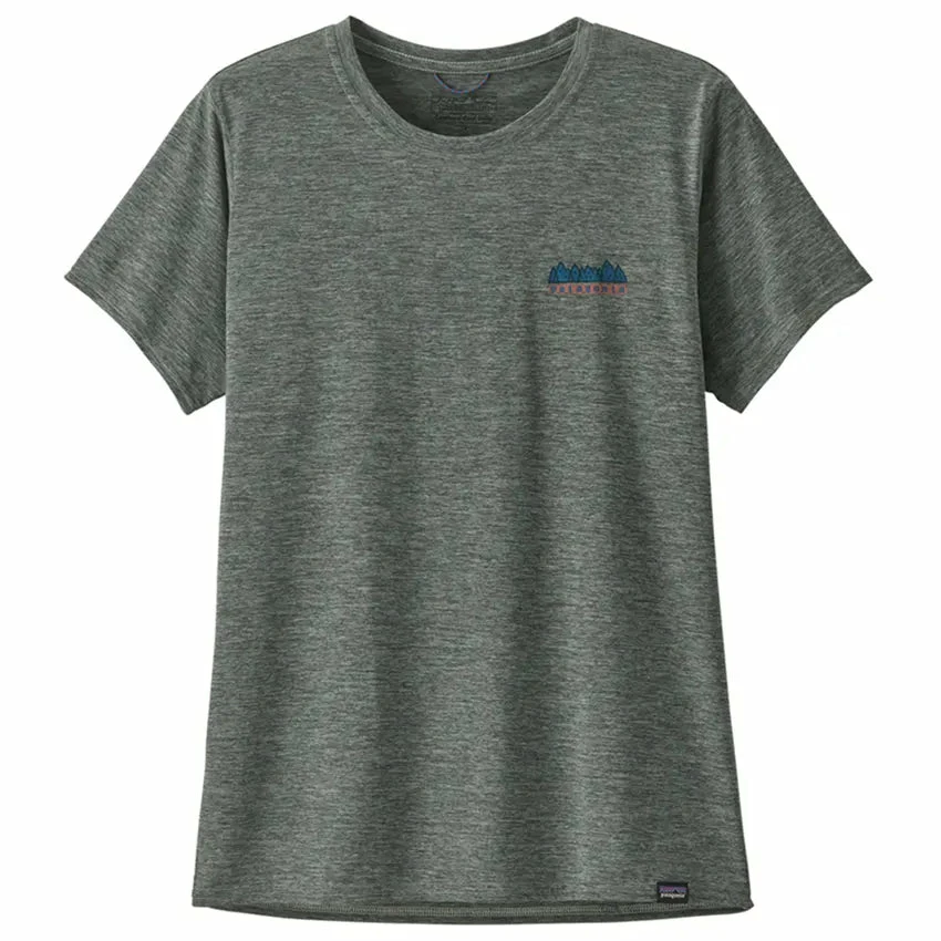 Patagonia Women's Capilene Cool Daily Graphic Shirt - Fitz Roy Wild: Sleet Green X-Dye 4 Patagonia Women's Capilene Cool Daily Graphic Shirt - Fitz Roy Wild: Sleet Green X-Dye - Image 2