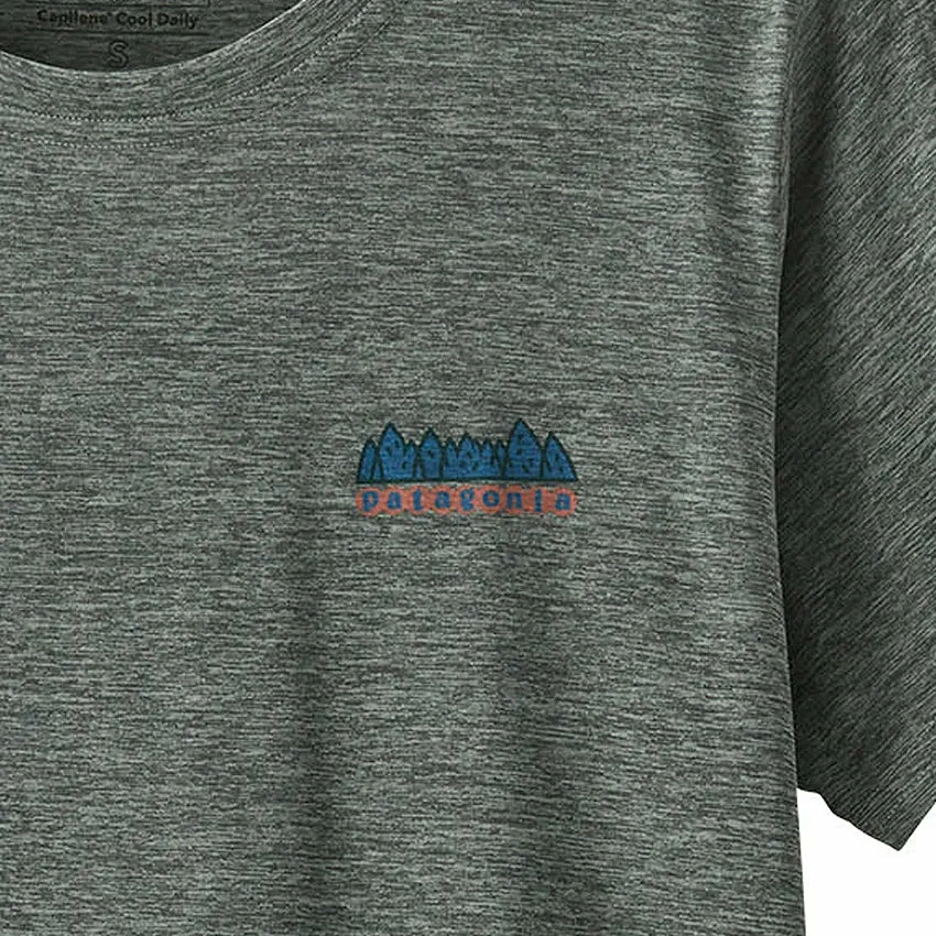 Patagonia Women's Capilene Cool Daily Graphic Shirt - Fitz Roy Wild: Sleet Green X-Dye 5 Patagonia Women's Capilene Cool Daily Graphic Shirt - Fitz Roy Wild: Sleet Green X-Dye - Image 3