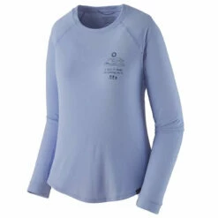 Patagonia Women's L/S Capilene Cool Trail Shirt - Walk Your Patch: Pale Periwinkle