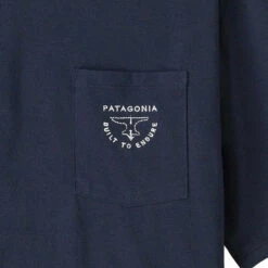 Patagonia Men's Forge Mark Crest Pocket Responsibili-Tee - New Navy -Brokedown Palace Shop Patagonia ForgeMarkCrestPocketTee NewNavy 02