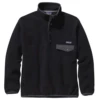 Patagonia Men's Synchilla Snap-T Fleece Pullover - Black W/Forge Grey
