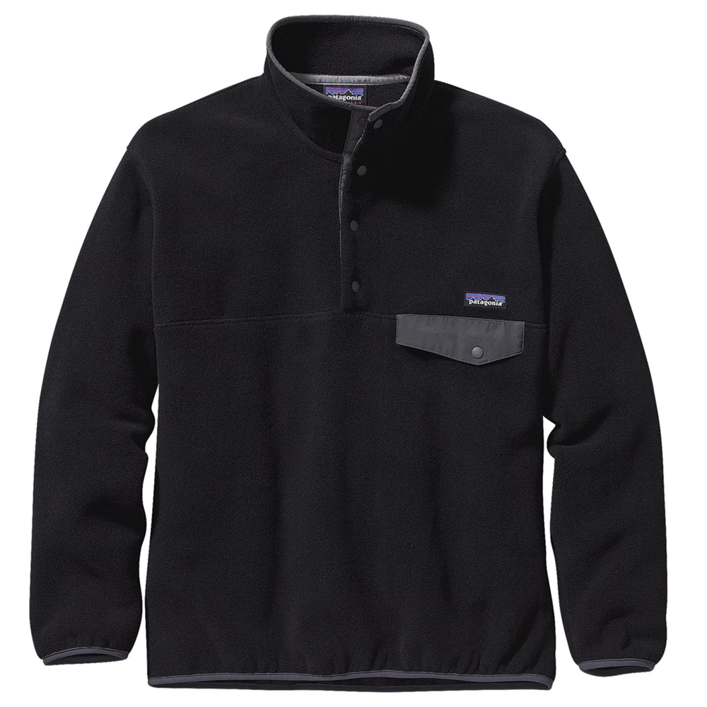 Patagonia Men's Synchilla Snap-T Fleece Pullover - Black W/Forge Grey 3 Patagonia Men's Synchilla Snap-T Fleece Pullover - Black W/Forge Grey