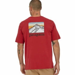 Patagonia Men's Line Logo Ridge Pocket Responsibili-Tee - Sumac Red 7 Patagonia Men's Line Logo Ridge Pocket Responsibili-Tee - Sumac Red -Brokedown Palace Shop Patagonia MsLineLogoRidgeTee SumacRed 03