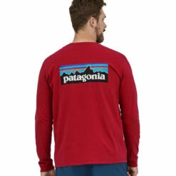 Patagonia Men's Long Sleeved P-6 Logo Responsibili-Tee - Sumac Red 11 Patagonia Men's Long Sleeved P-6 Logo Responsibili-Tee - Sumac Red -Brokedown Palace Shop Patagonia MsLongSleeveResponsibiliTee SumacRed 04