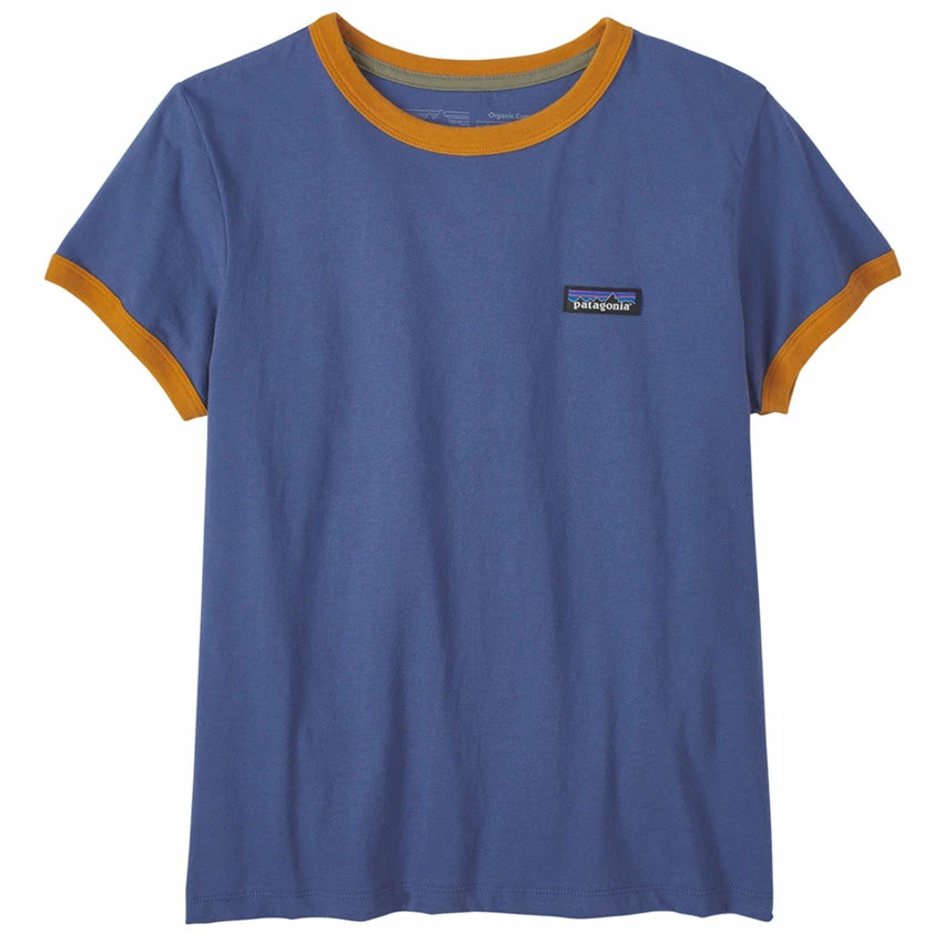Patagonia Women's P-6 Label Organic Ringer Tee - Current Blue 3 Patagonia Women's P-6 Label Organic Ringer Tee - Current Blue