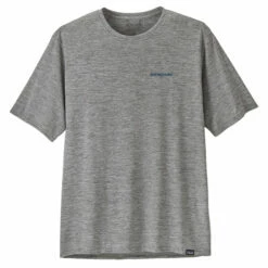 Patagonia Men's Capilene Cool Daily Graphic Shirt - Waters - Boardshort Logo Abalone Blue: Feather Grey -Brokedown Palace Shop Patagonia SS23 CapGraphicShirtWaters BLAF 04
