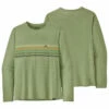 Patagonia Men's L/S Capilene Cool Daily Graphic Shirt - Line Logo Ridge Stripe: Salvia Green X-Dye -Brokedown Palace Shop Patagonia SS23 LSCapCoolGraphic LSGX 01