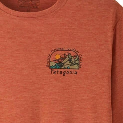 Patagonia Men's Capilene Cool Daily Graphic Shirt - Lands - Lost And Found: Quartz Coral X-Dye -Brokedown Palace Shop Patagonia SS23 LSCapCoolGraphicLandsLFCX 03