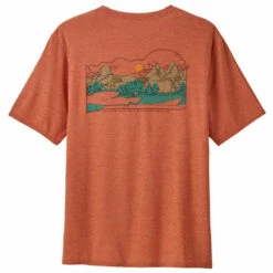 Patagonia Men's Capilene Cool Daily Graphic Shirt - Lands - Lost And Found: Quartz Coral X-Dye -Brokedown Palace Shop Patagonia SS23 LSCapCoolGraphicLandsLFCX 04