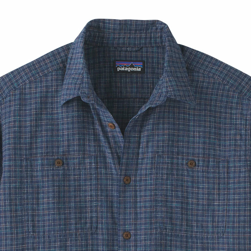 Patagonia Men's Back Step Shirt - Rainfall Plaid: Stone Blue 4 Patagonia Men's Back Step Shirt - Rainfall Plaid: Stone Blue - Image 2