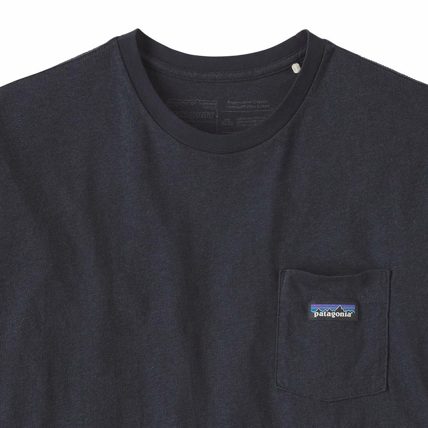 Patagonia Men's Regenerative Organic Certified Cotton LW Pocket Tee - Ink Black 4 Patagonia Men's Regenerative Organic Certified Cotton LW Pocket Tee - Ink Black - Image 2