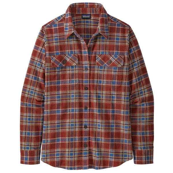 Patagonia Women's LS Organic Cotton Fjord Flannel Shirt - Ice Fjord: Fox Red 3 Patagonia Women's LS Organic Cotton Fjord Flannel Shirt - Ice Fjord: Fox Red