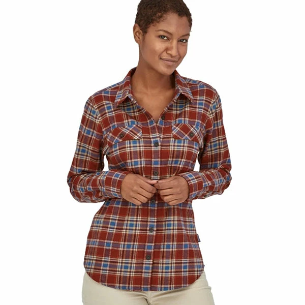 Patagonia Women's LS Organic Cotton Fjord Flannel Shirt - Ice Fjord: Fox Red 5 Patagonia Women's LS Organic Cotton Fjord Flannel Shirt - Ice Fjord: Fox Red - Image 3