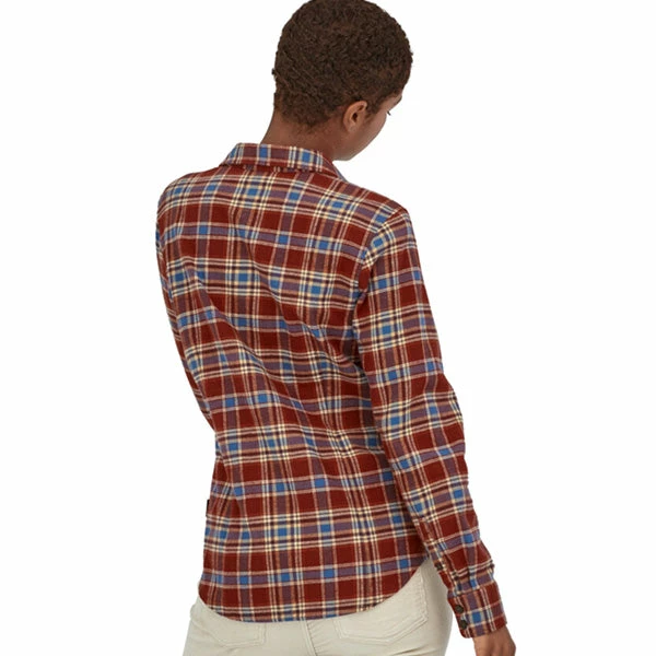 Patagonia Women's LS Organic Cotton Fjord Flannel Shirt - Ice Fjord: Fox Red 6 Patagonia Women's LS Organic Cotton Fjord Flannel Shirt - Ice Fjord: Fox Red - Image 4