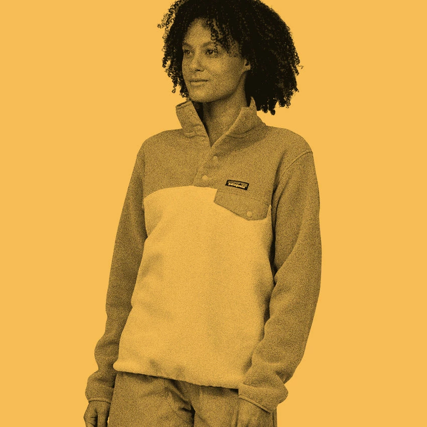 Patagonia Women's LW Synchilla Snap-T Fleece Pullover - Oatmeal Heather W/Shine Yellow 6 Patagonia Women's LW Synchilla Snap-T Fleece Pullover - Oatmeal Heather W/Shine Yellow - Image 4