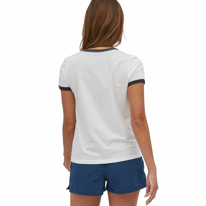 Patagonia Women's P-6 Label Organic Ringer Tee - White 5 Patagonia Women's P-6 Label Organic Ringer Tee - White - Image 3