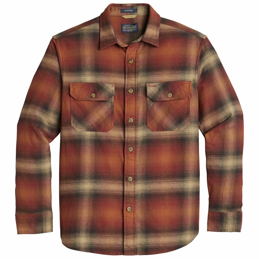 Pendleton Burnside Flannel Shirt - Red/Brown/Tan Plaid 3 Pendleton Burnside Flannel Shirt - Red/Brown/Tan Plaid