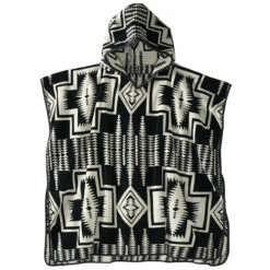 Pendleton Jacquard Hooded Towel Poncho - Harding Black