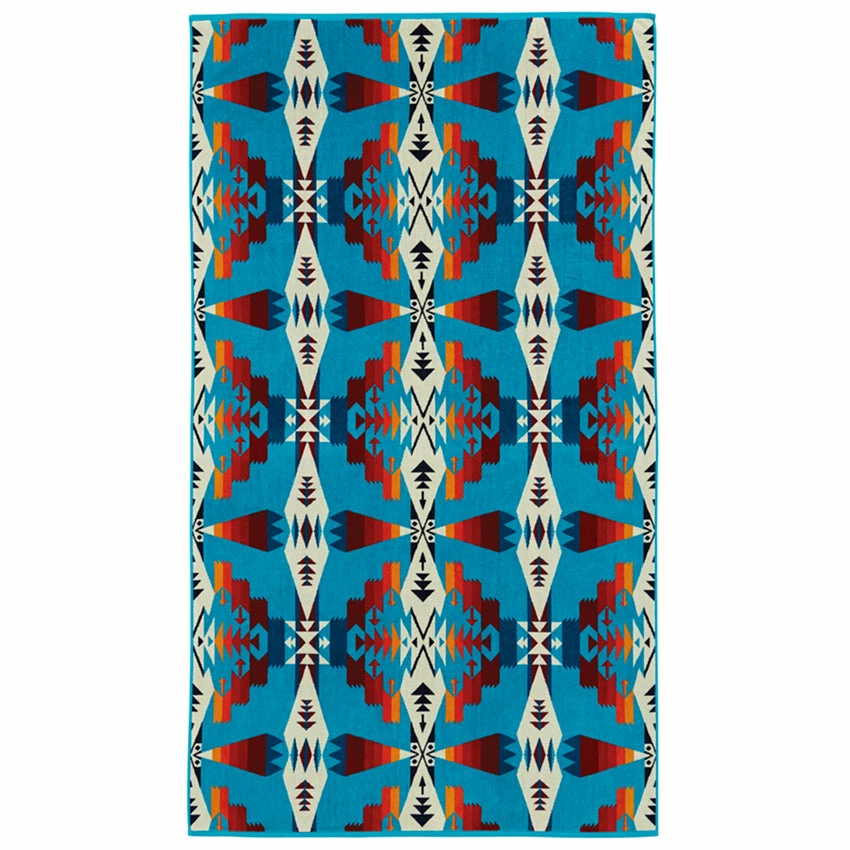 Pendleton Oversized Jacquard Beach Towel - Tucson Turquoise 3 Pendleton Oversized Jacquard Beach Towel - Tucson Turquoise