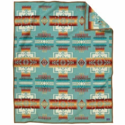 Pendleton Chief Joseph Jacquard Blanket Robe - Aqua