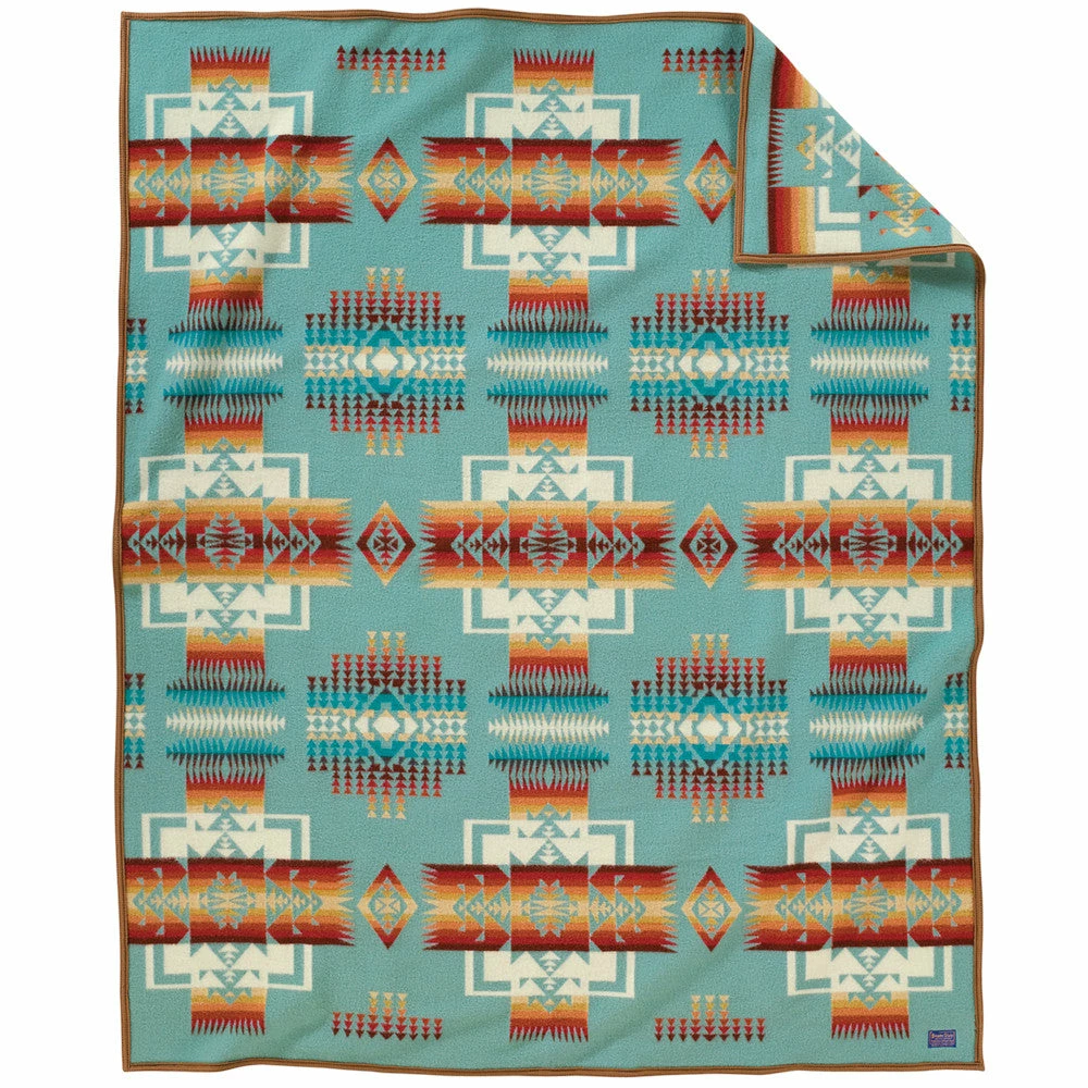 Pendleton Chief Joseph Jacquard Blanket Robe - Aqua 3 Pendleton Chief Joseph Jacquard Blanket Robe - Aqua