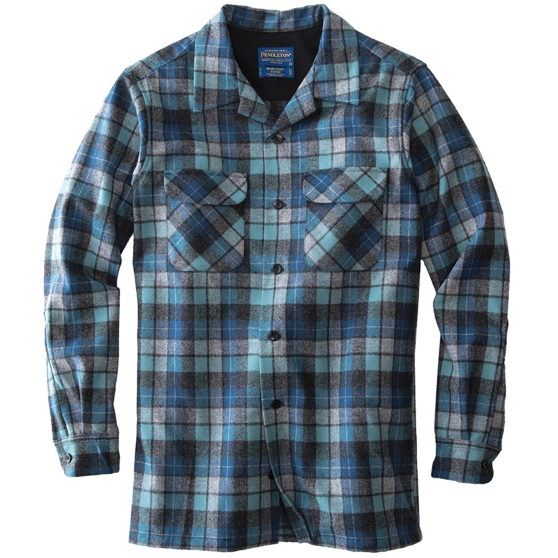 Pendleton Fitted Board Shirt - Beach Boys Blue Original Surf Plaid 3 Pendleton Fitted Board Shirt - Beach Boys Blue Original Surf Plaid