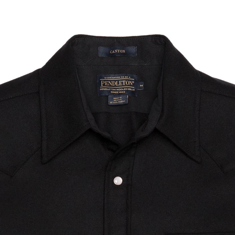 Pendleton Fitted Canyon Shirt - Black Solid 4 Pendleton Fitted Canyon Shirt - Black Solid - Image 2