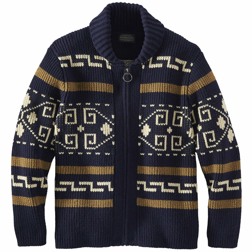 Pendleton Original Westerley Cardigan - Navy/Brown 3 Pendleton Original Westerley Cardigan - Navy/Brown