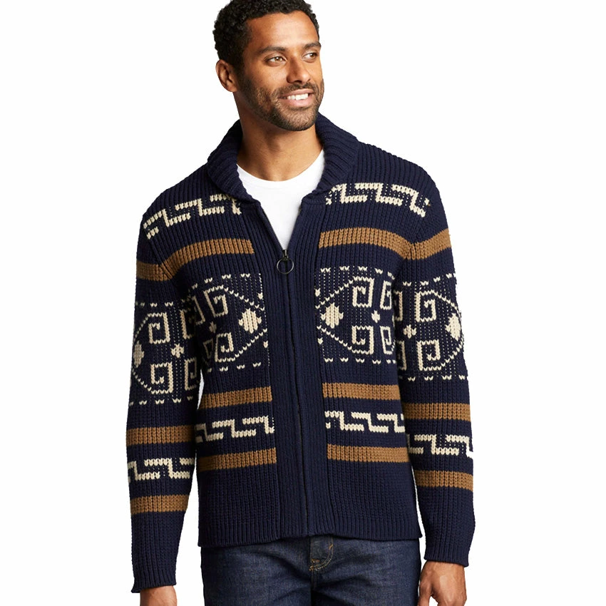 Pendleton Original Westerley Cardigan - Navy/Brown 6 Pendleton Original Westerley Cardigan - Navy/Brown - Image 4