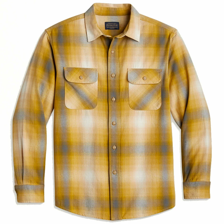 Pendleton Plaid Beach Shack Shirt - Flax/Grey Ombre 3 Pendleton Plaid Beach Shack Shirt - Flax/Grey Ombre