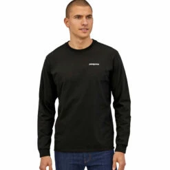 Patagonia Men's Long Sleeved P-6 Logo Responsibili-Tee - Black -Brokedown Palace Shop SS23 Patagonia LSP6ResponsibiliTee BLK 01