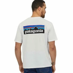 Patagonia Men's P-6 Logo Responsibili-Tee - White -Brokedown Palace Shop SS23 Patagonia P6ResponsibiliTee WHI 02